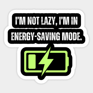 Lazy Energy Power Saving Mode Recharge Battery Sticker